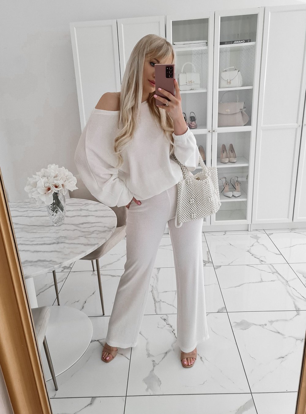 cream tracksuit set