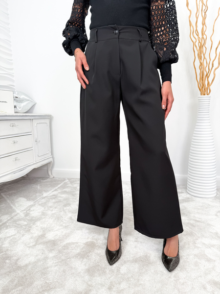 Czarne szerokie spodnie Sydney