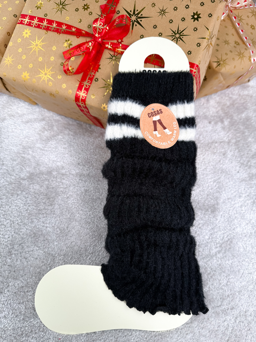 Czarne ocieplacze na nogi