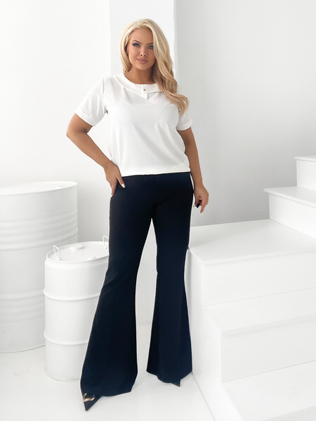 Śmietankowa biel bluzka z kołnierzykiem Verbena