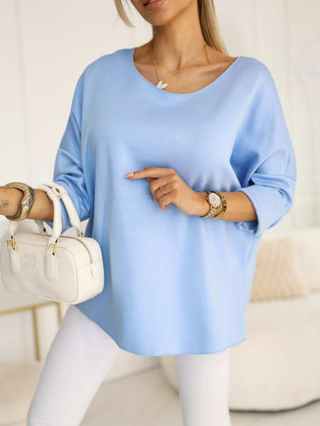 Błękitna bluza z podwijanymi rękawami Paula