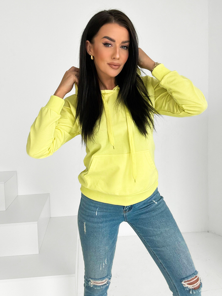 Żółta klasyczna bluza z kapturem