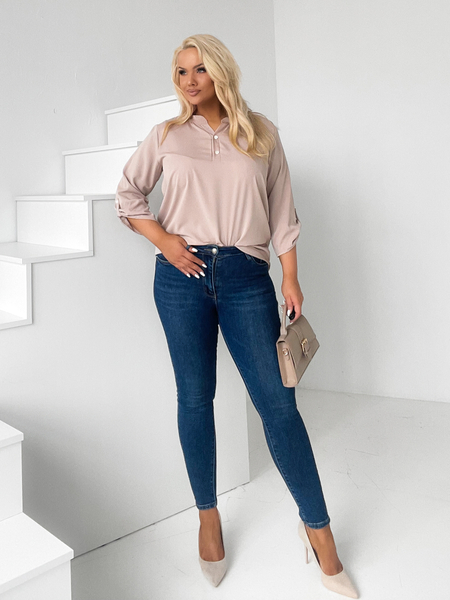 Beżowa bluzka z guzikami Narciso