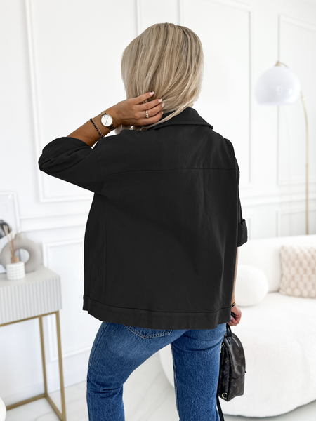 Czarna jeansowa kurtka oversize