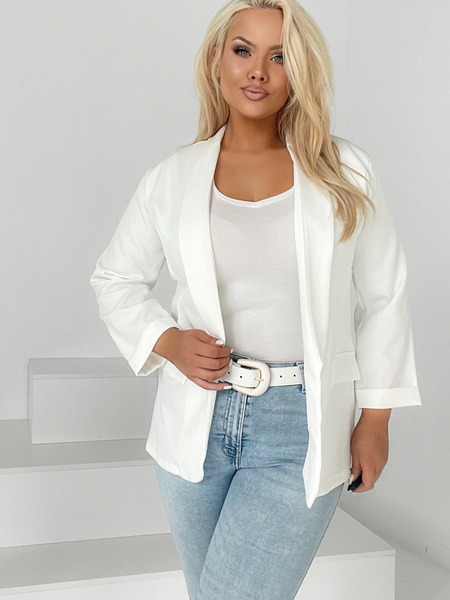 Śmietankowa biel klasyczny żakiet Margaux