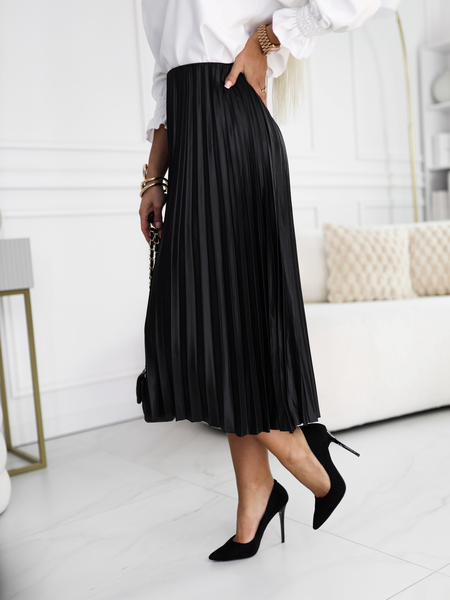 Czarna spódnica plisowana midi