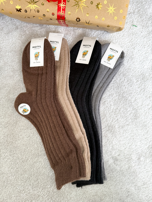 Długie skarpetki z angory 4 pary MIX KOLORÓW - Chłodne