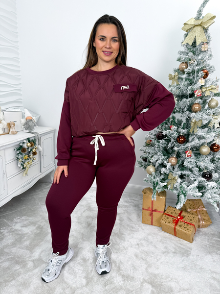 Bordowy komplet dresowy- bluza ze spodniami Maren