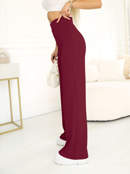 Bordowe spodnie dresowe w kant Vani II