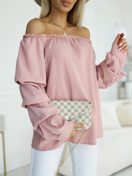 Brudny róż bluzka hiszpanka