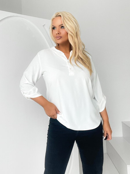 Śmietankowa biel bluzka z guzikami Narciso