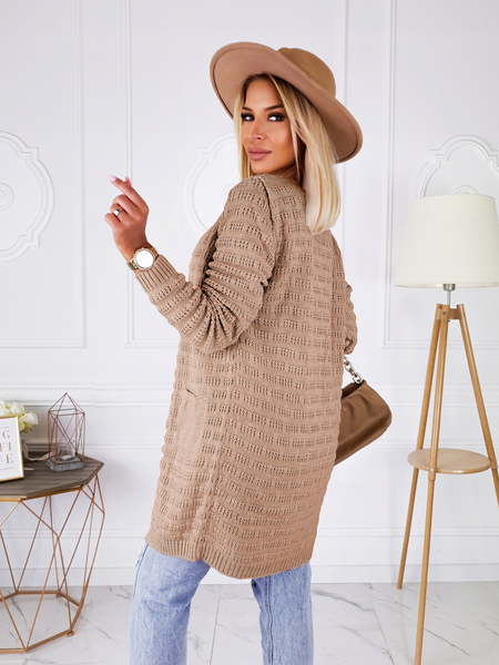 Cappuccino ażurowy kardigan Tove