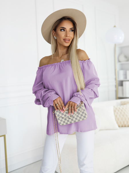 Liliowa bluzka hiszpanka