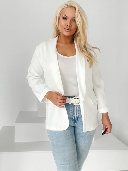 Śmietankowa biel klasyczny żakiet Margaux