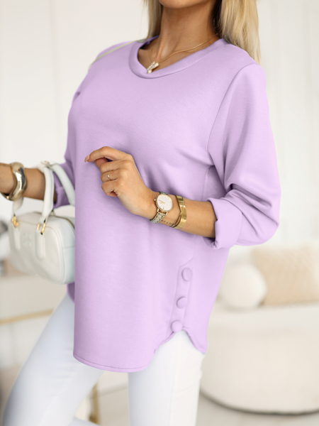 Wrzosowa bluza z ozdobnymi guzikami Paula