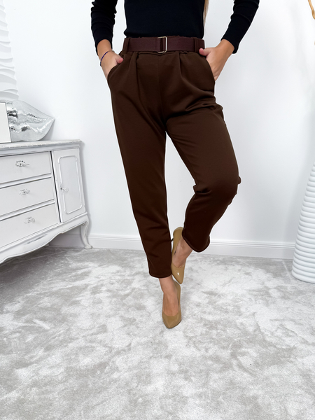 Czekoladowe ocieplane spodnie masełko