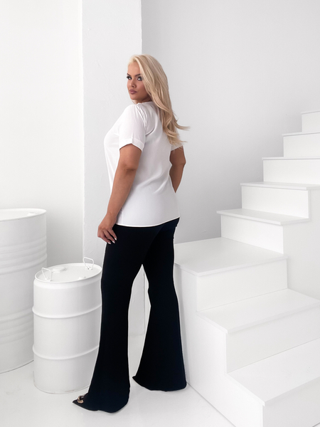 Śmietankowa biel bluzka z kołnierzykiem Verbena