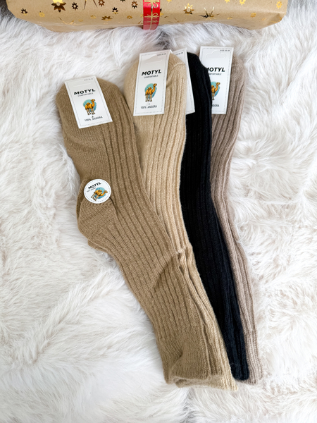 Długie skarpetki z angory 4 pary MIX KOLORÓW - Ciepłe