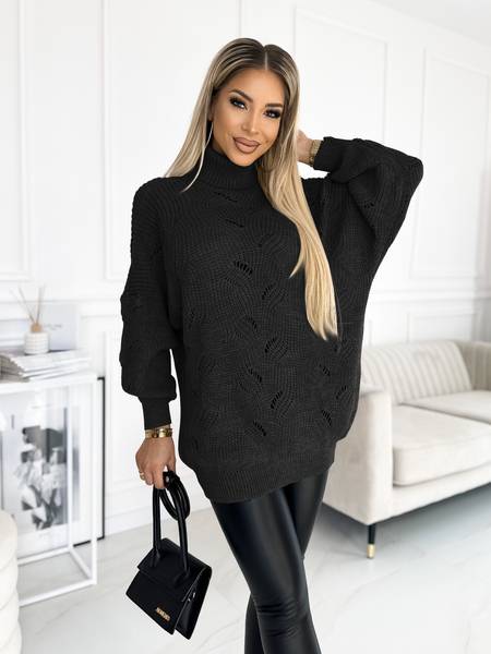 Czarny sweter z golfem Vita