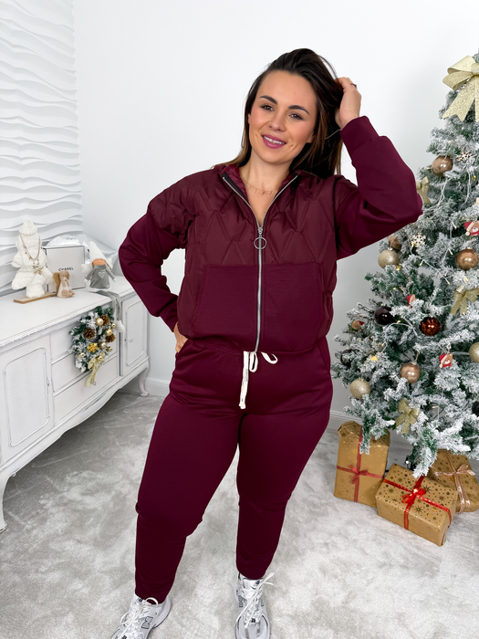 Bordowy komplet dresowy- bluza ze spodniami Romy