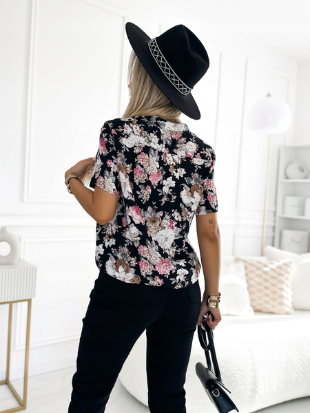 Czarna koszula z krótkim rękawem 