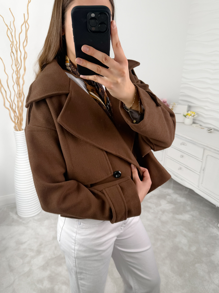 Brązowa krótki płaszcz Paris