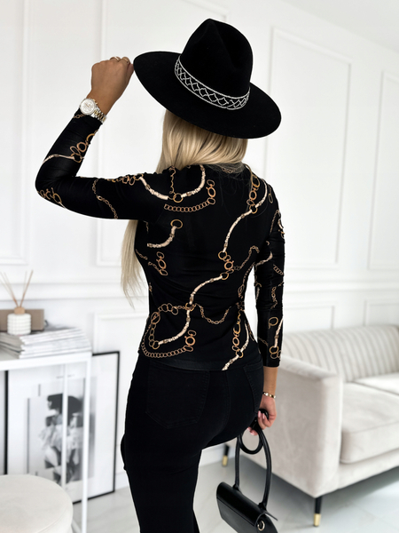 Czarny półgolf z motywem łańcuchów