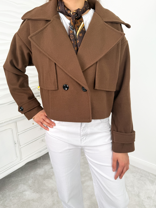 Brązowa krótki płaszcz Paris