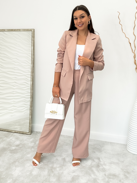 Brudny roż spodnie z szeroką nogawką Jennifer