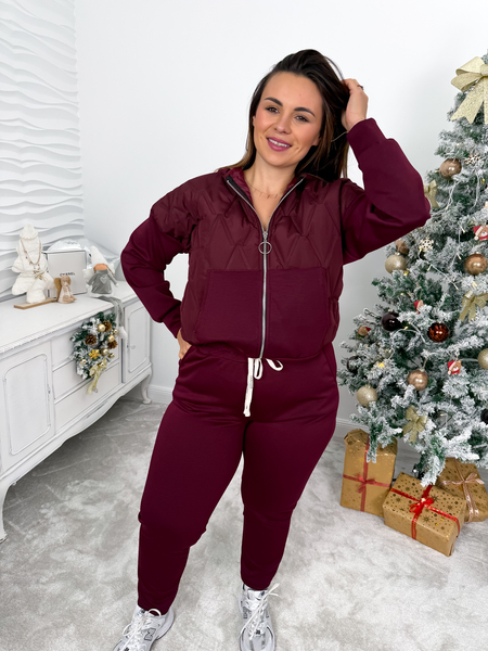 Bordowy komplet dresowy- bluza ze spodniami Romy