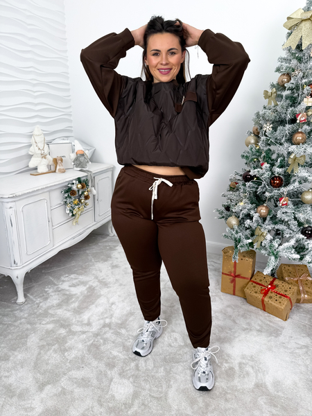 Czekoladowy komplet dresowy- bluza ze spodniami Maren