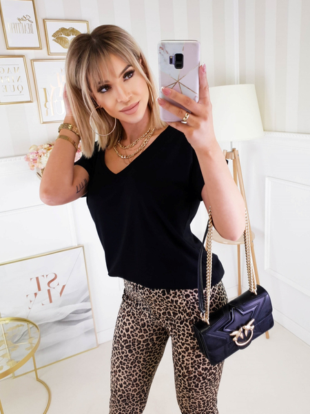 Brązowe legginsy we wzór panterki