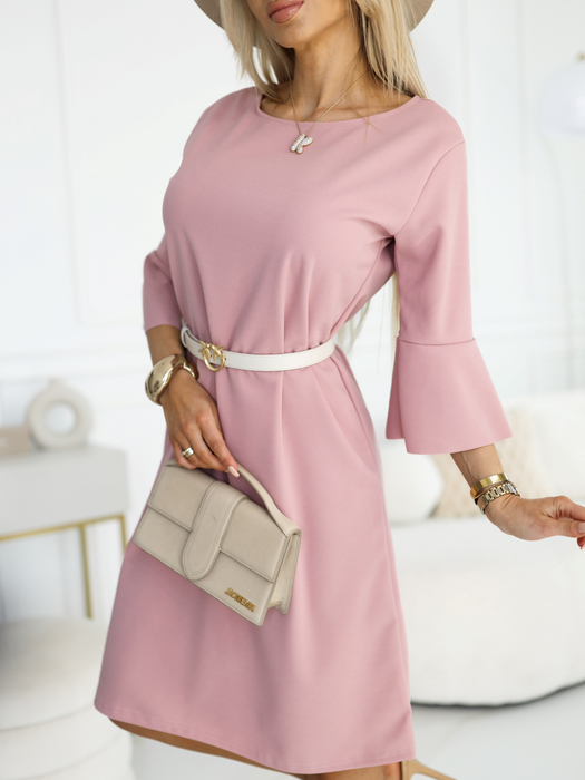 Brudny róż sukienka trapezowa Livia