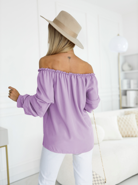 Liliowa bluzka hiszpanka