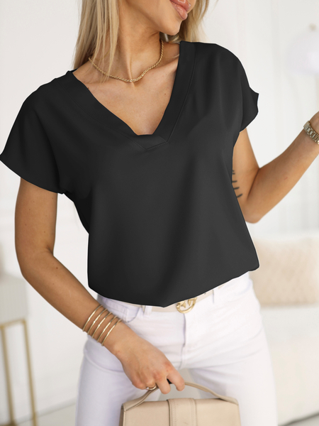 Czarna bluzka z dekoltem w serek Max