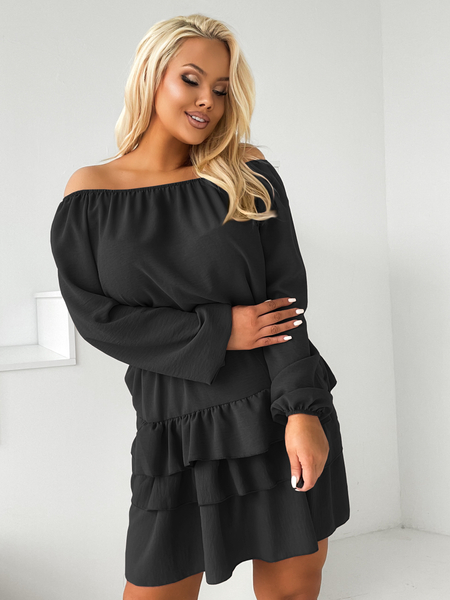 Czarna sukienka hiszpanka z falbanami Mia