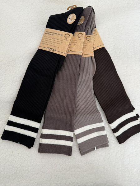 Wysokie kaszmirowe skarpetki 4 pary - MIX KOLORÓW