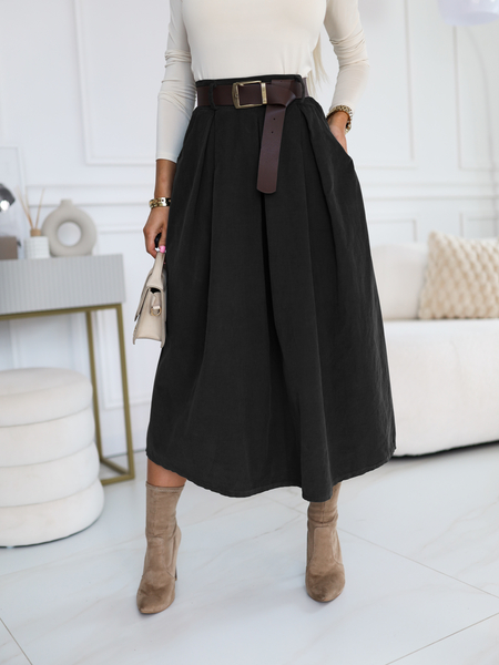 Czarna rozkloszowana spódnica sztruksowa