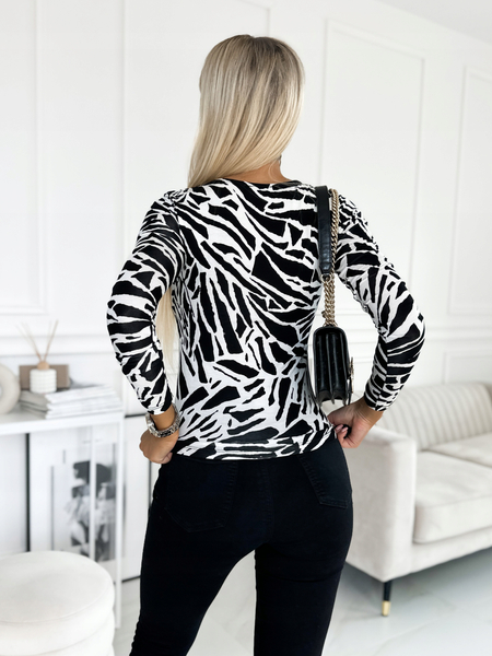 Biało- czarna bluzka z motywem zebry