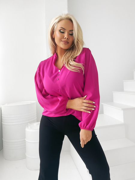 Fuksja bluzka z ozdobnymi guzikami Colette