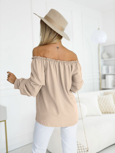 Beżowa bluzka hiszpanka