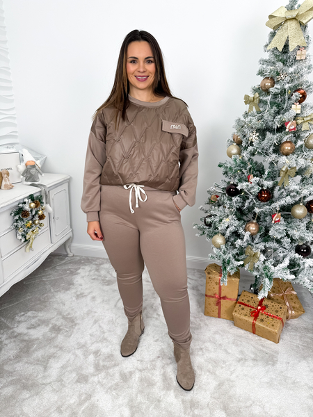 Beżowy komplet dresowy- bluza ze spodniami Maren