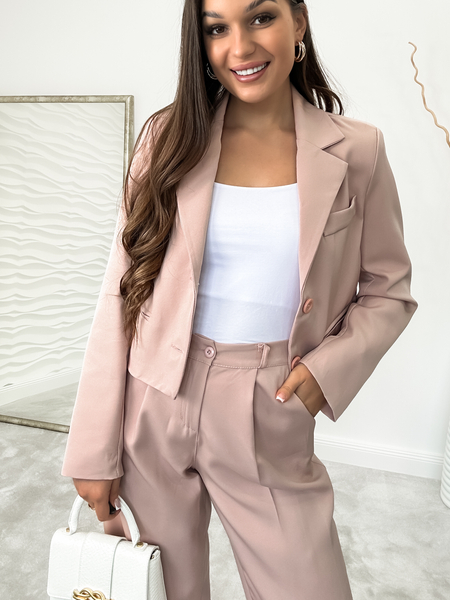 Brudny róż krótki żakiet Jennifer