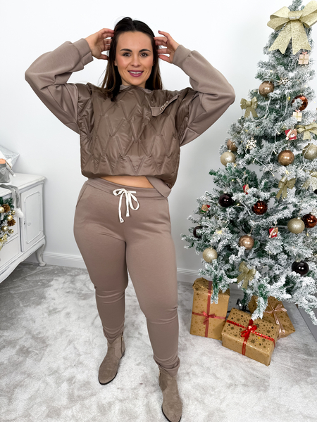 Beżowy komplet dresowy- bluza ze spodniami Maren