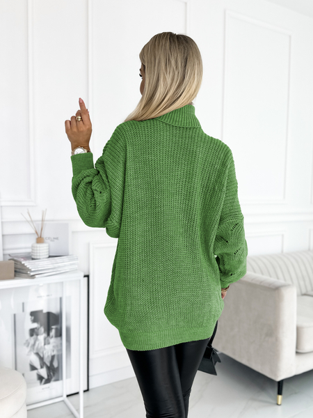 Zielony sweter z golfem Vita