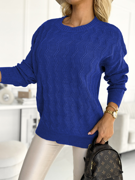 Chabrowy sweter we wzór zygzak