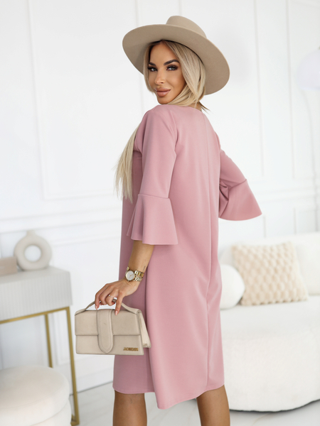 Brudny róż sukienka trapezowa Livia