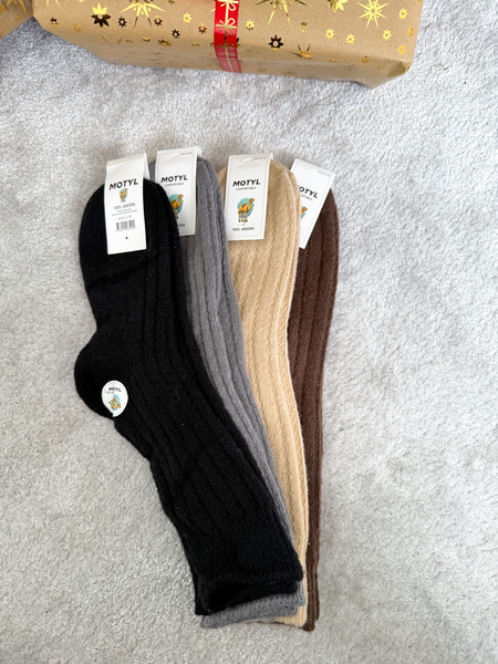 Długie skarpetki z angory 4 pary MIX KOLORÓW - Chłodne odcienie