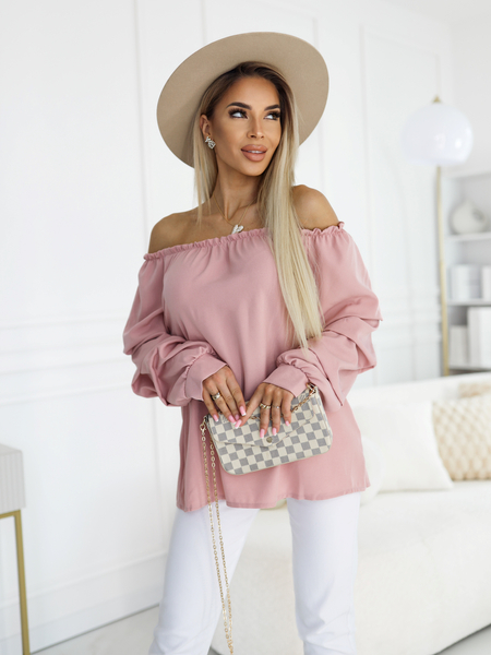 Brudny róż bluzka hiszpanka