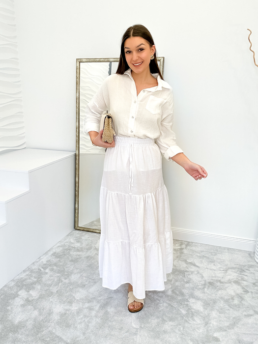 Biała spódnica muślinowa